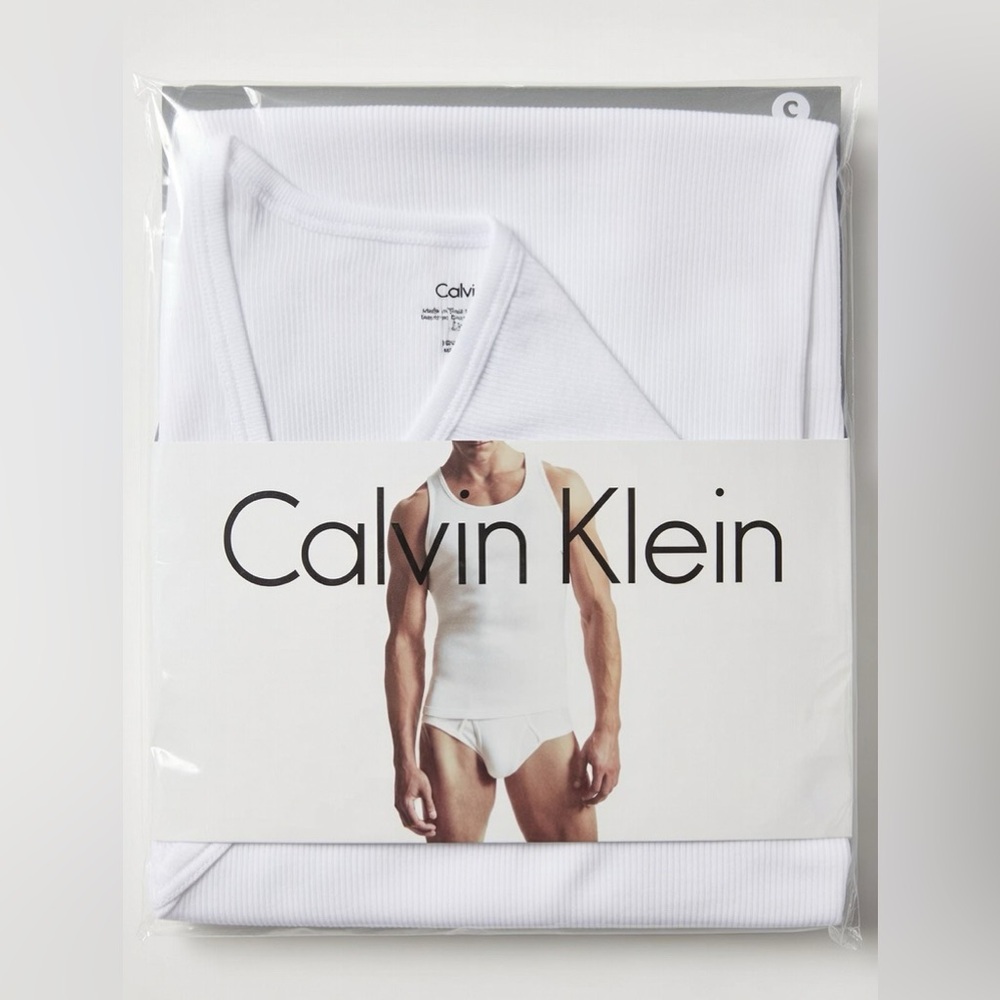 1 Calvin Klein Men's White Classic Rib Tank